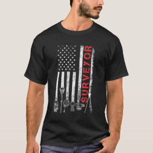 Camiseta American flag land Surveyor survey engenheiro de t