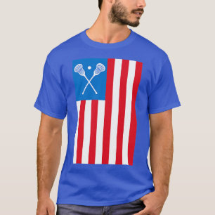 Camiseta American Flag Lax 4 de julho Lacrosse Helmet Stic