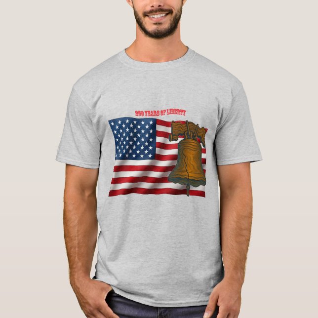Camiseta American Flag & Liberty Bell Independence Day URM (Frente)