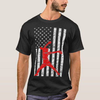 Camiseta American Flag Love Softball FastPitcher Gift