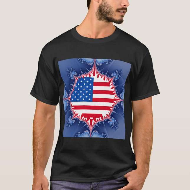 Camiseta American Flag Mandelbrot (Frente)