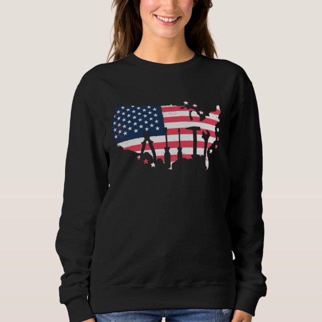 Camiseta American Flag Mechanic Tools (Frente)