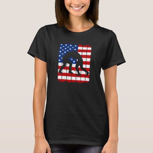 Camiseta American Flag Men Wrestling (Frente)