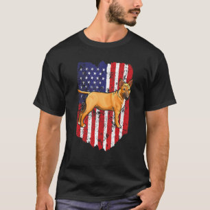 Camiseta American Flag Miniature Bull Terrier 4 De Julho U
