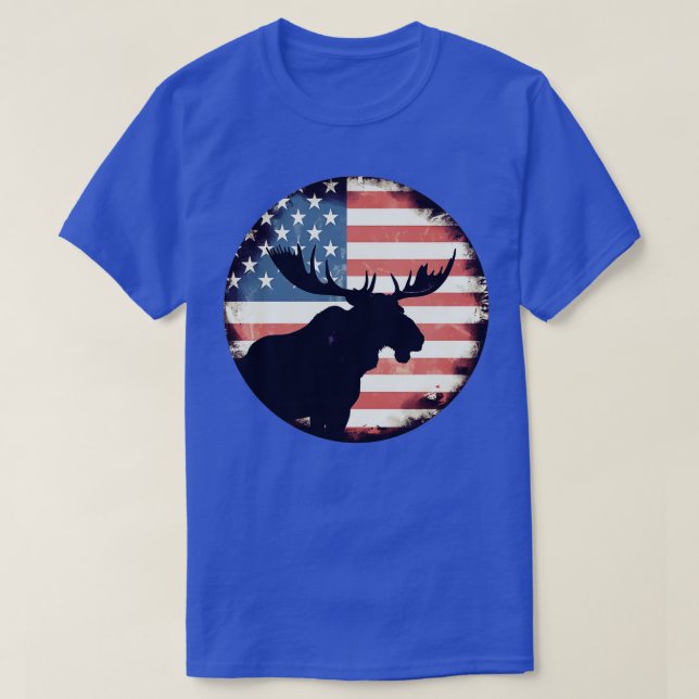 Camiseta American Flag Moose (Frente do Design)