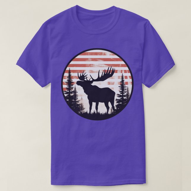 Camiseta American Flag Moose 3 (Frente do Design)