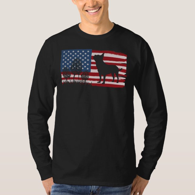 Camiseta American Flag Morel Mushroom Amp Chihuahua Mushroo (Frente)