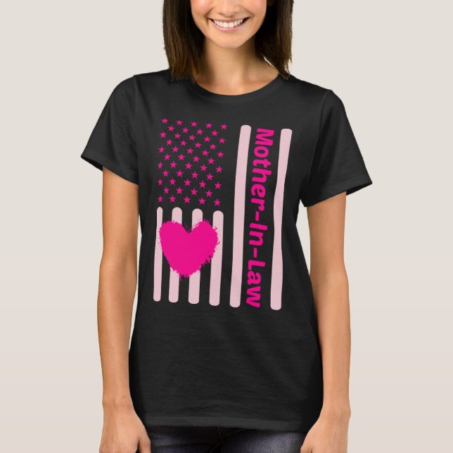 Camiseta American Flag Mother In Law Mothers Day Love Son D (Frente)