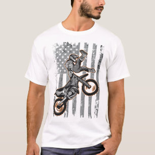 Camiseta American Flag Motorcross Braap Dirt Bike Off Road