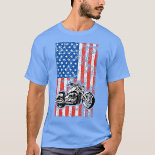 Camiseta American Flag Motorcycle Biker 159