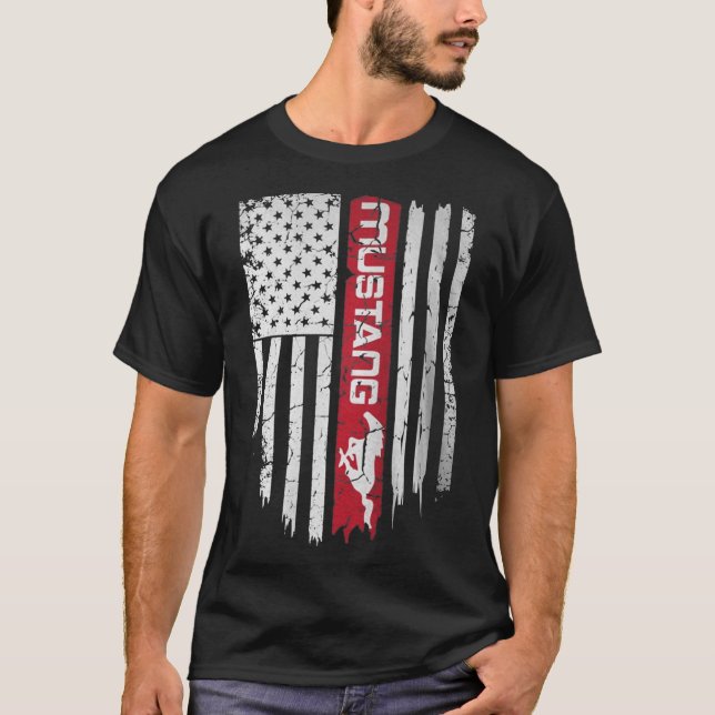 Camiseta American Flag Mustang (Frente)