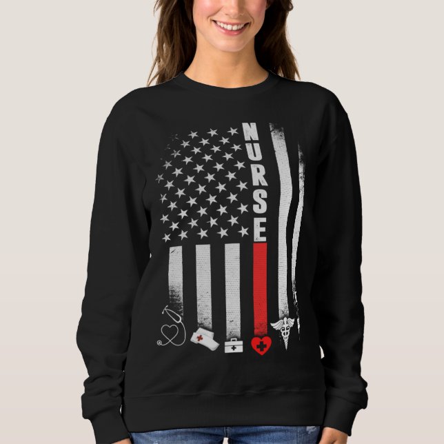 Camiseta American Flag Nurse Day  Idea (Frente)
