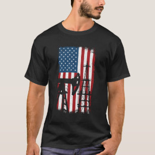 Camiseta American Flag Oilfield Roughneck Oil Rig Worker Gi
