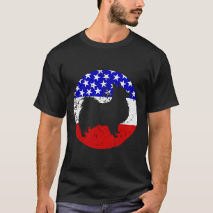 Camiseta American Flag Papillon Dog