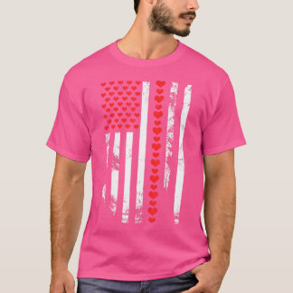 Camiseta American Flag Patriotic Valentine'S Day Heart