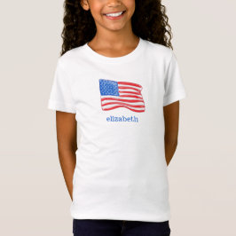 Camiseta American Flag Personalised Girl