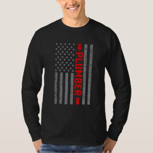 Camiseta American Flag Plumber US Flag Vintage for Men Pai