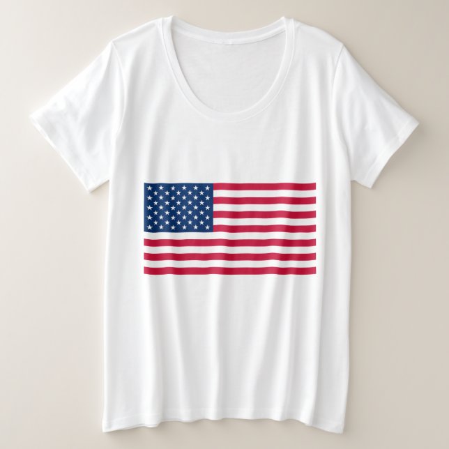 Camiseta American Flag Plus Size T Shirt USA (Frente do Design)