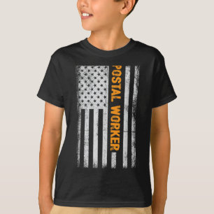 Camiseta American Flag Postal Worker Funny Quote Graphic Wo