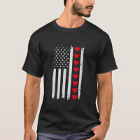 American Flag Red Hearts US Patriotic Love Valenti