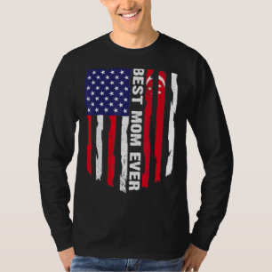 Camiseta American Flag & Singapura Flag Melhor Mãe Do Mundo