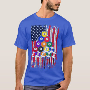 Camiseta American Flag Snooker Player American Piscina Bill