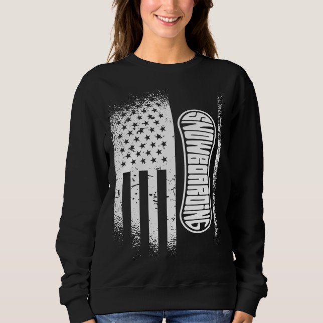 Camiseta American Flag Snowboarding (Frente)