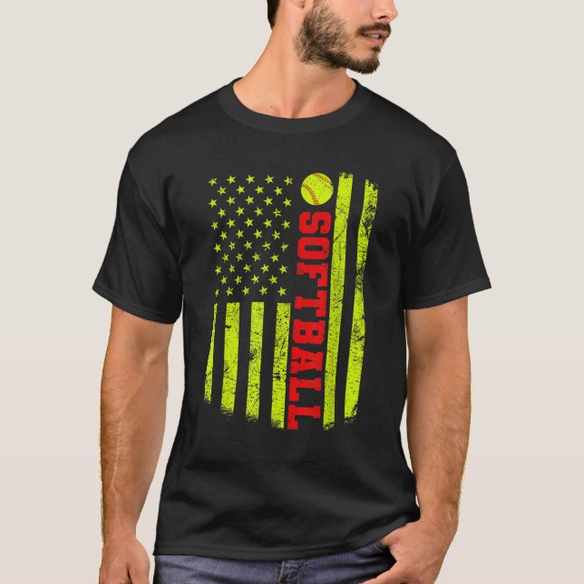 Camiseta American Flag Softball EUA (Frente)