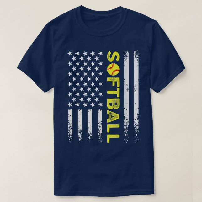 Camiseta American Flag Softball Team (Frente do Design)