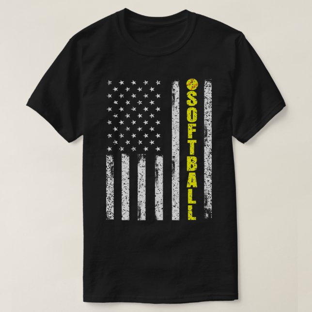 Camiseta American Flag Softball Team (Frente do Design)
