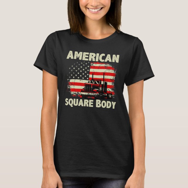 Camiseta American Flag Square Body American Squarebody Tru (Frente)