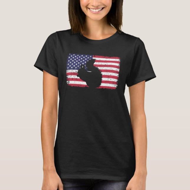 Camiseta American Flag Squirrel 4th of July Squirrel (Frente)