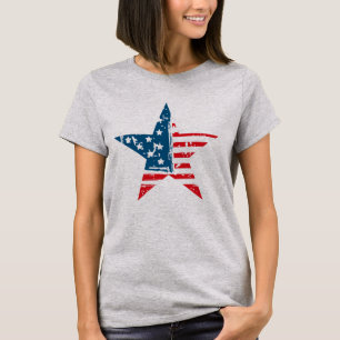 Camiseta American Flag Star Grunge Vintage Tshirt