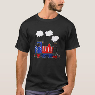 Camiseta American Flag Steam Train 4 de julho Onu Railroad 