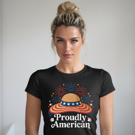 Camiseta American Flag Sunhat - Orgulhosamente Americano