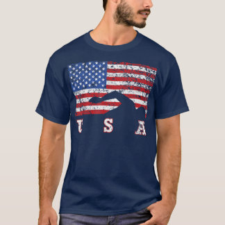 Camiseta American Flag Swimming USA Gift, Swim Team