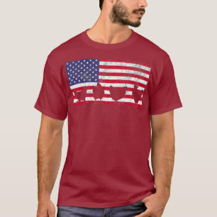 Camiseta American Flag T Shirt Chicken USA 4 de julho