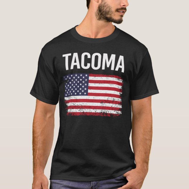 Camiseta American Flag Tacoma (Frente)