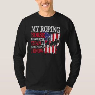 Camiseta American Flag Team Roping Horse 4 de julho Patrio