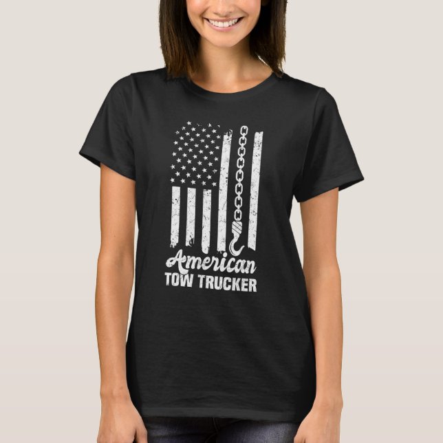 Camiseta American Flag Tow Trucker (Frente)