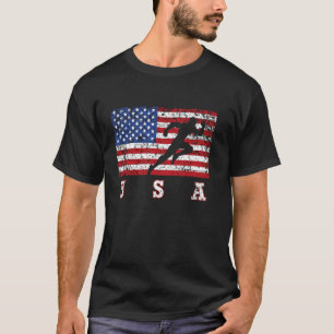 Camiseta American Flag Track & Field Shirt, USA Gift, Track