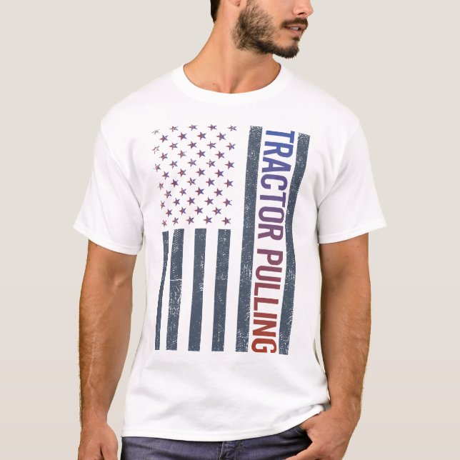Camiseta American Flag Trator Pulling (Frente)
