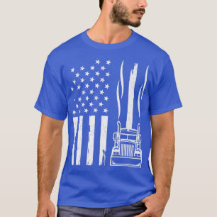 Camiseta American Flag Truck Driver 18 Wheeler Trucking Tru