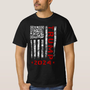 Camiseta American Flag Trump 2024 45/47 QR Dancing Code