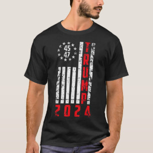 Camiseta American Flag Trump 2024 45 47 Trump 2024 Sticker