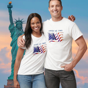 Camiseta American Flag, United We Stand