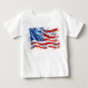 Camiseta American Flag USA Watercolor 4 de julho