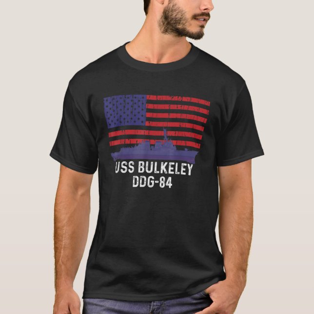 Camiseta American Flag USS Bulkeley DDG 84 Destroyer T Shir (Frente)