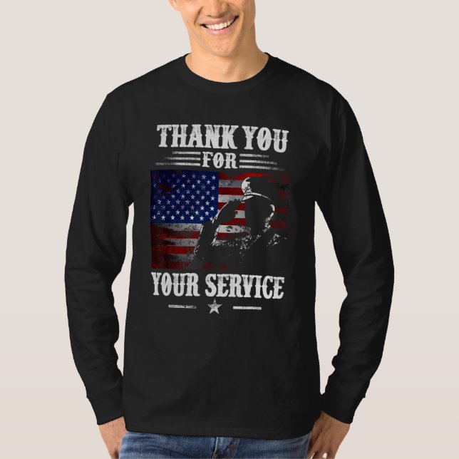 Camiseta American Flag Veteran Day  Thank You Veterans  Vin (Frente)
