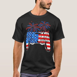 Camiseta American Flag Video Game Controller Happy 4th Of J